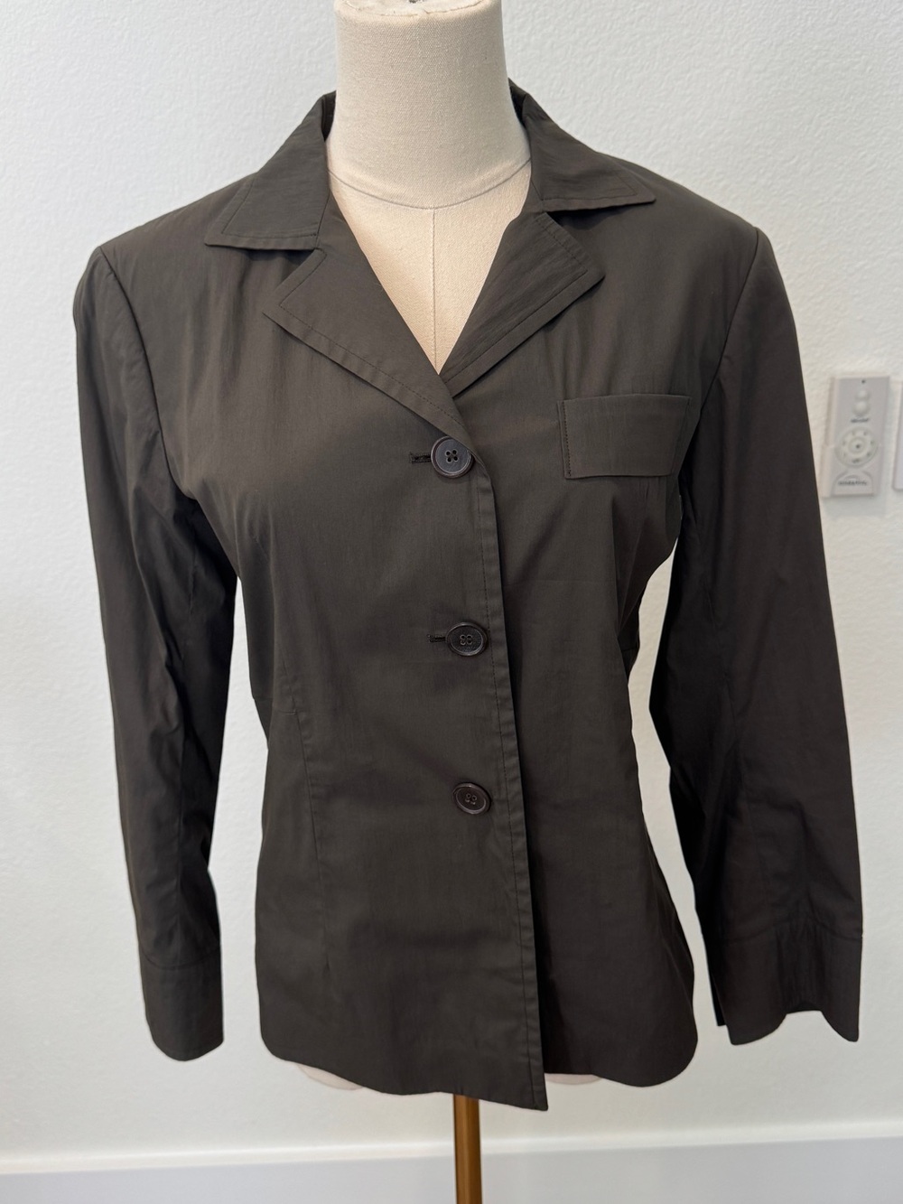 Jil Sander Dark Brown Tailored Button Blazer